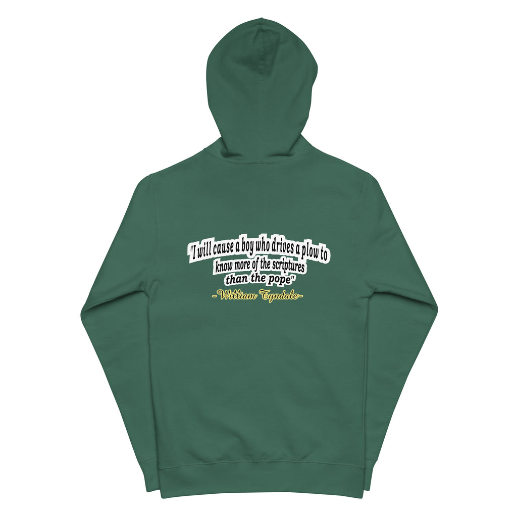 Men of God - William Tyndale Zip Up Hoodie